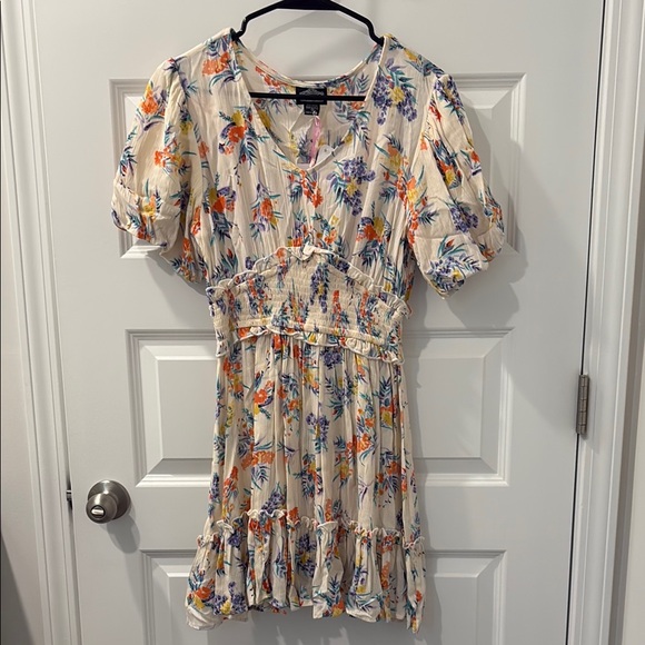 Angie Cream Floral Mini Dress - Picture 1 of 5